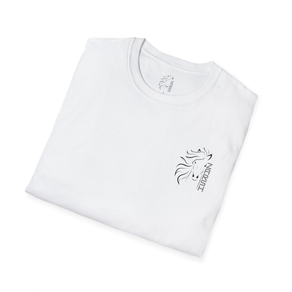 ........PRINTED........Unisex Softstyle T-Shirt with Artistic Horse Design, Cozy Casual Wear, Gift for Horse Lovers, Birthday Shirt, Everyday Tee