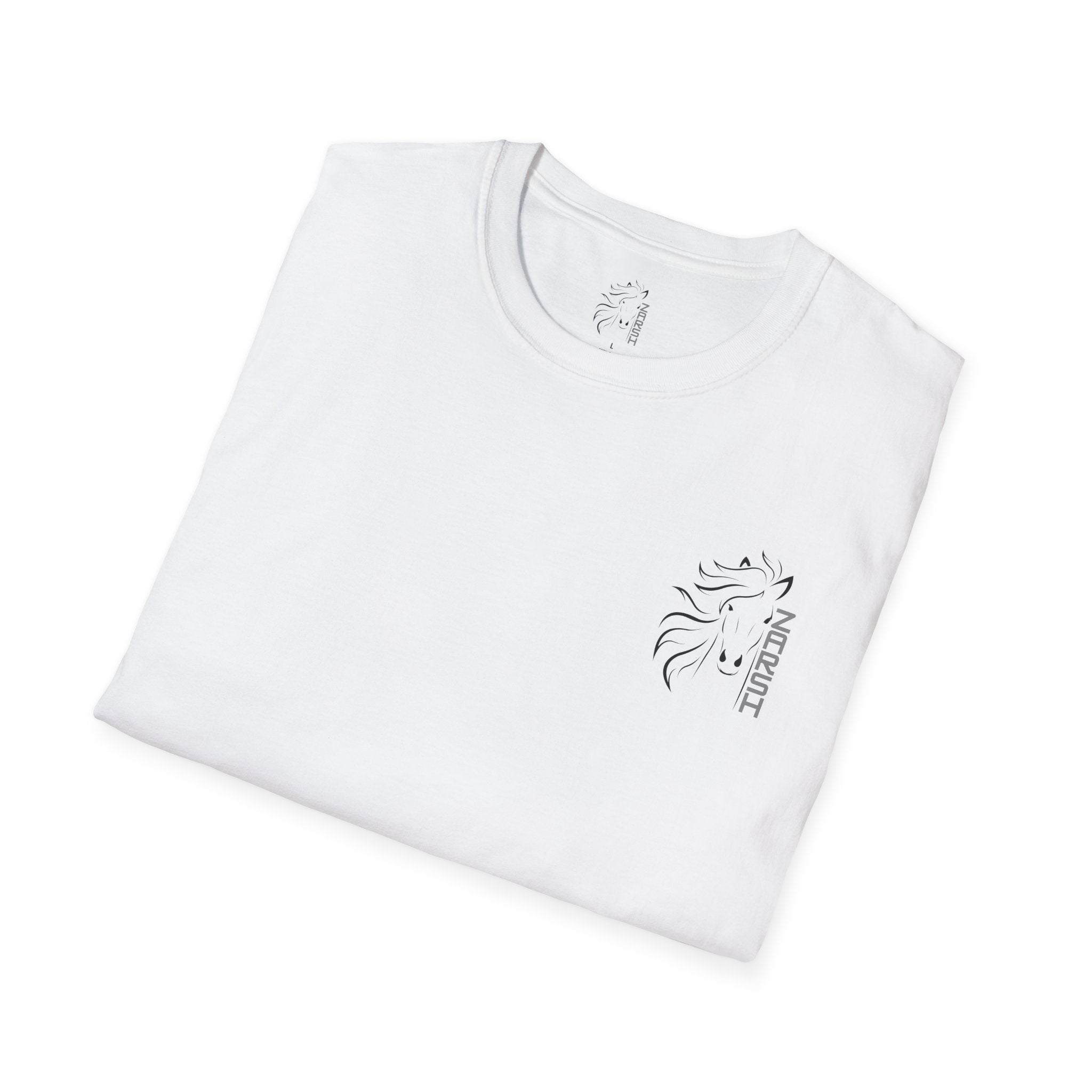 ........PRINTED........Unisex Softstyle T-Shirt with Artistic Horse Design, Cozy Casual Wear, Gift for Horse Lovers, Birthday Shirt, Everyday Tee