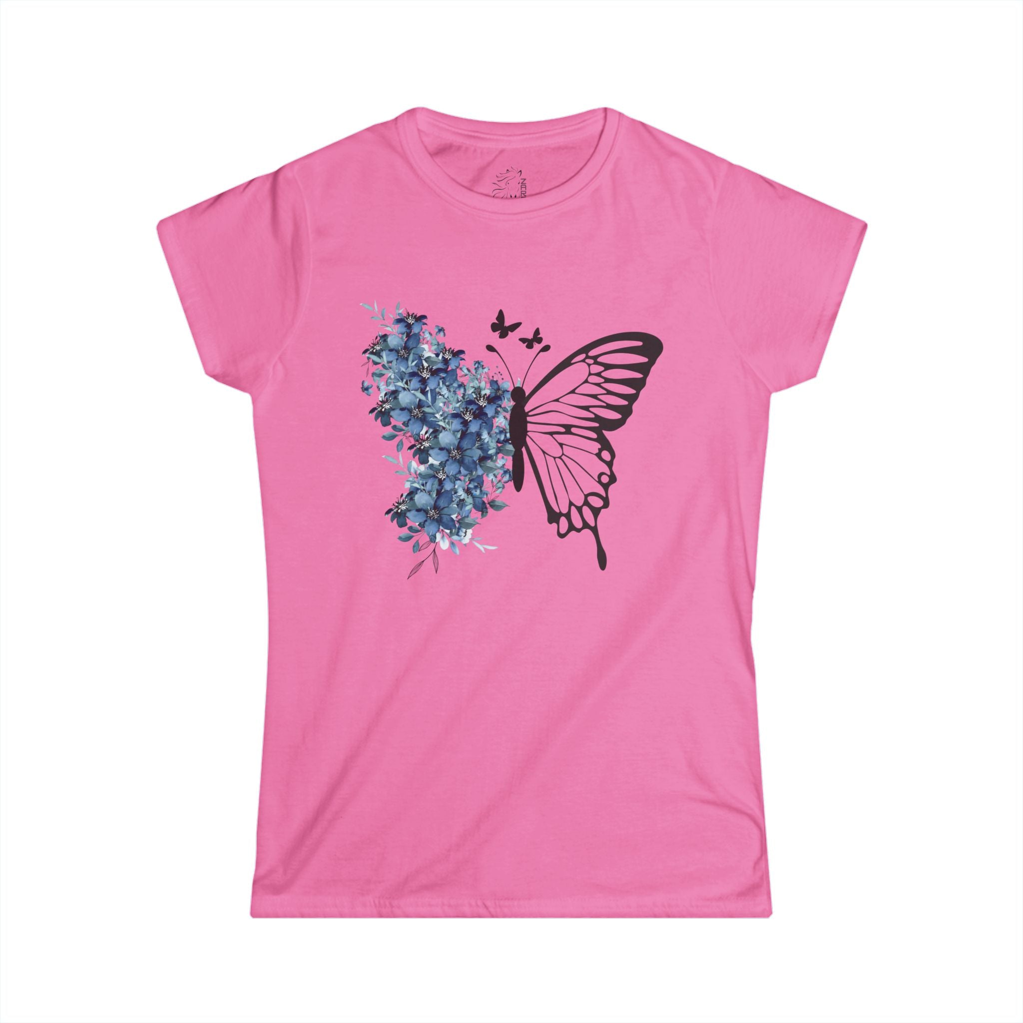 ........PRINTED........Butterfly Floral Women's Tee, Nature Inspired Shirt, Gift for Her, Spring Fashion, Birthday Present, Casual Wear
