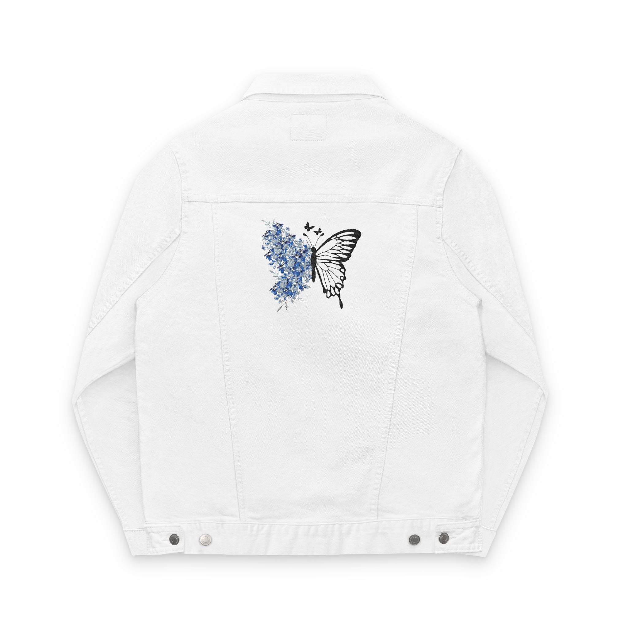 --Embroidered--Butterfly Unisex Denim Jacket, Casual Style, Spring Fashion, Gift for Her, Statement Piece, Festival Outfit