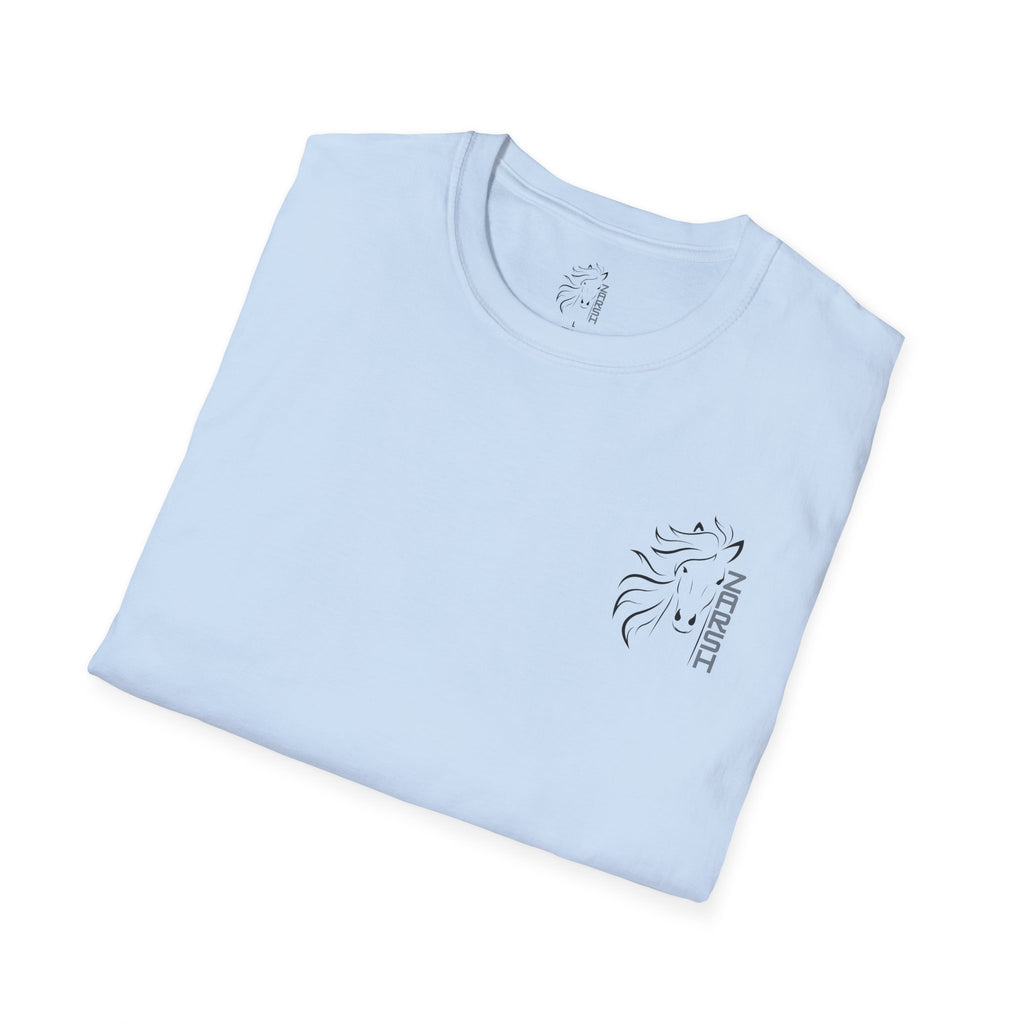 ........PRINTED........Unisex Softstyle T-Shirt with Artistic Horse Design, Cozy Casual Wear, Gift for Horse Lovers, Birthday Shirt, Everyday Tee