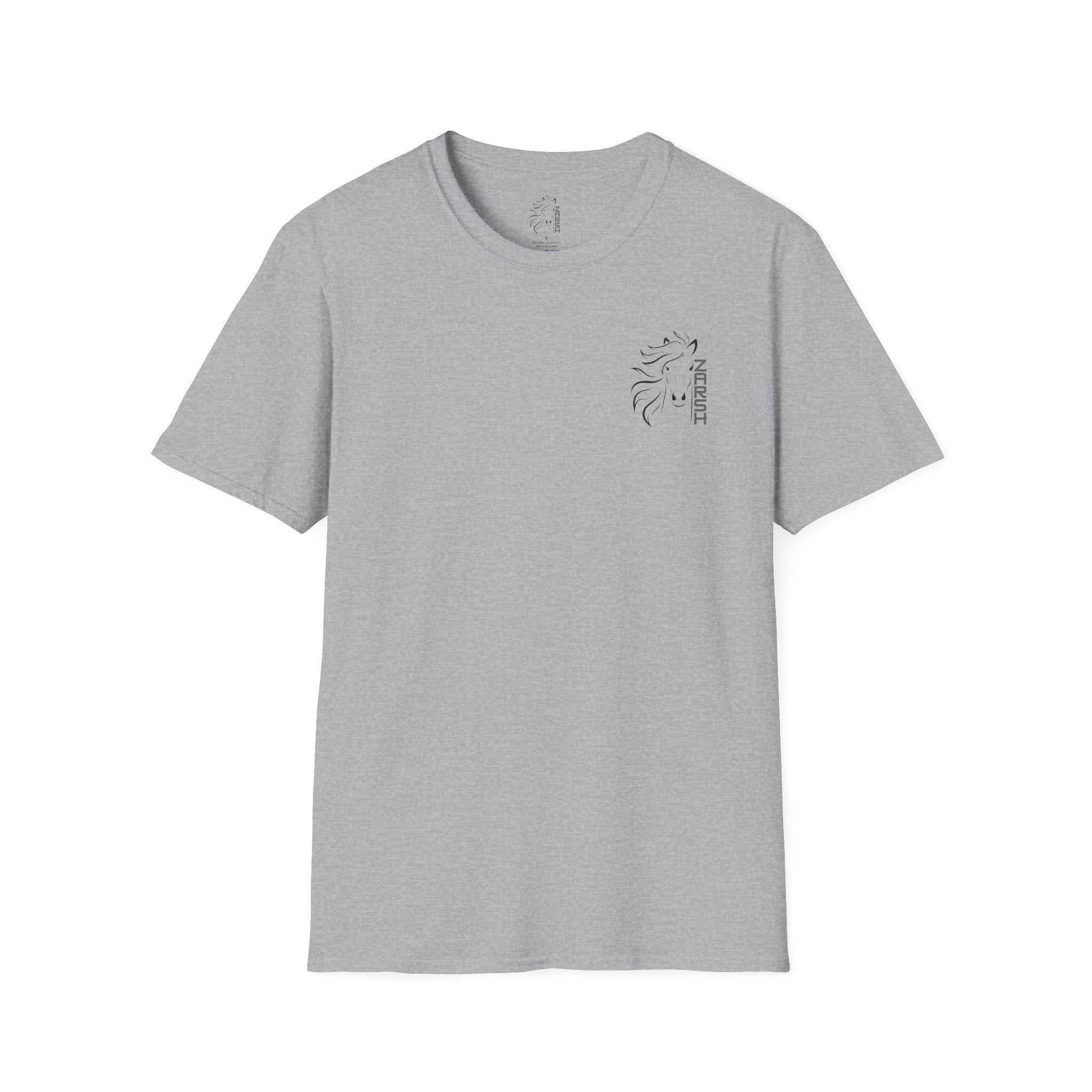 ........PRINTED........Unisex Softstyle T-Shirt with Artistic Horse Design, Cozy Casual Wear, Gift for Horse Lovers, Birthday Shirt, Everyday Tee