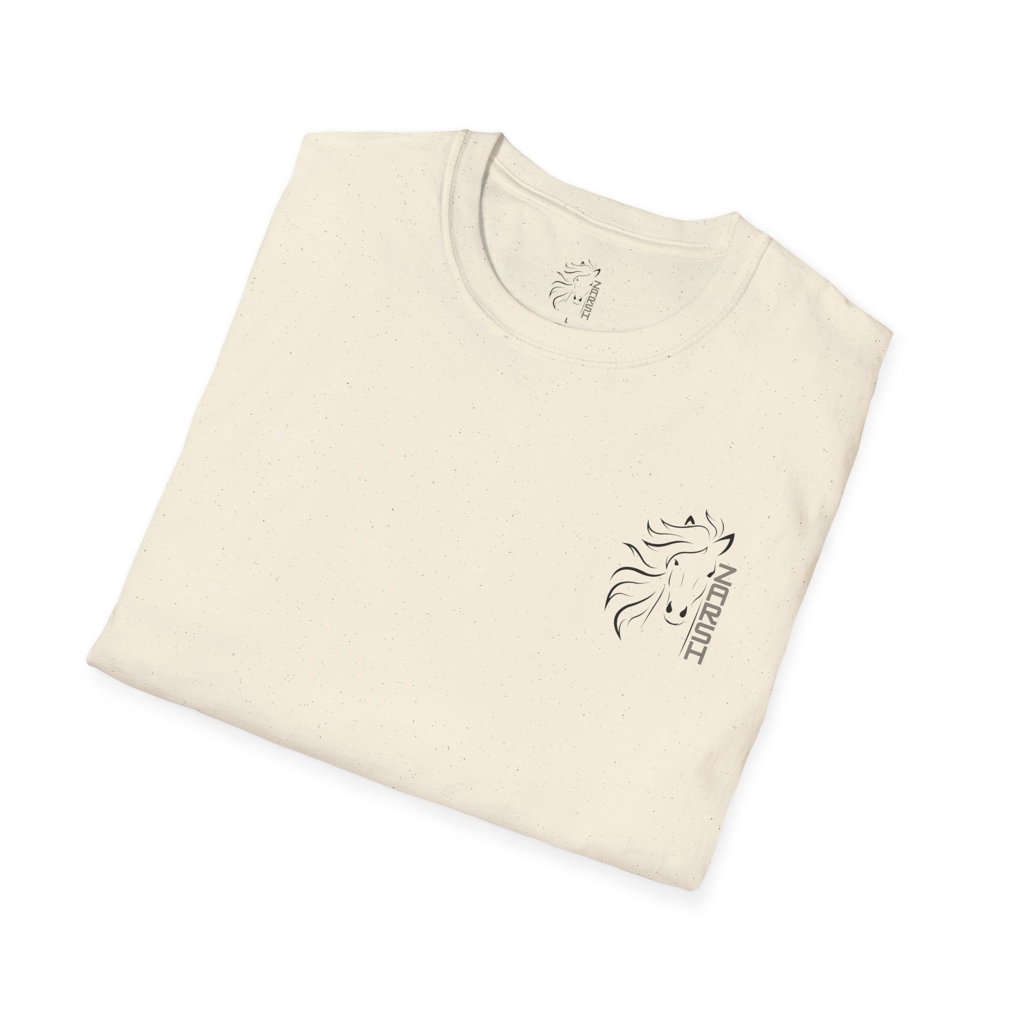 ........PRINTED........Unisex Softstyle T-Shirt with Artistic Horse Design, Cozy Casual Wear, Gift for Horse Lovers, Birthday Shirt, Everyday Tee