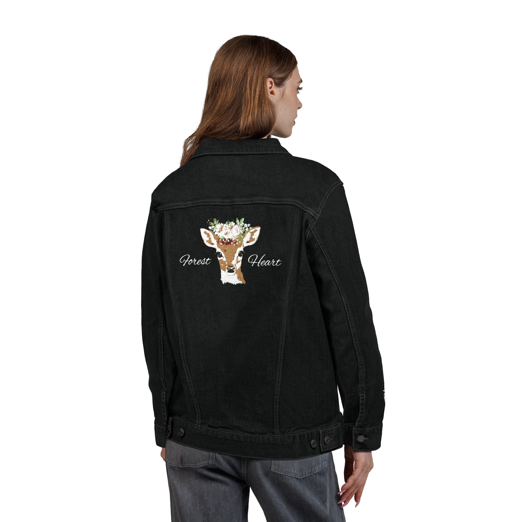 --Embroidered--Unisex Denim Jacket - Trendy Casual Outerwear, Perfect Gift for Fashion Lovers, Birthday, Everyday Wear, Festive Style