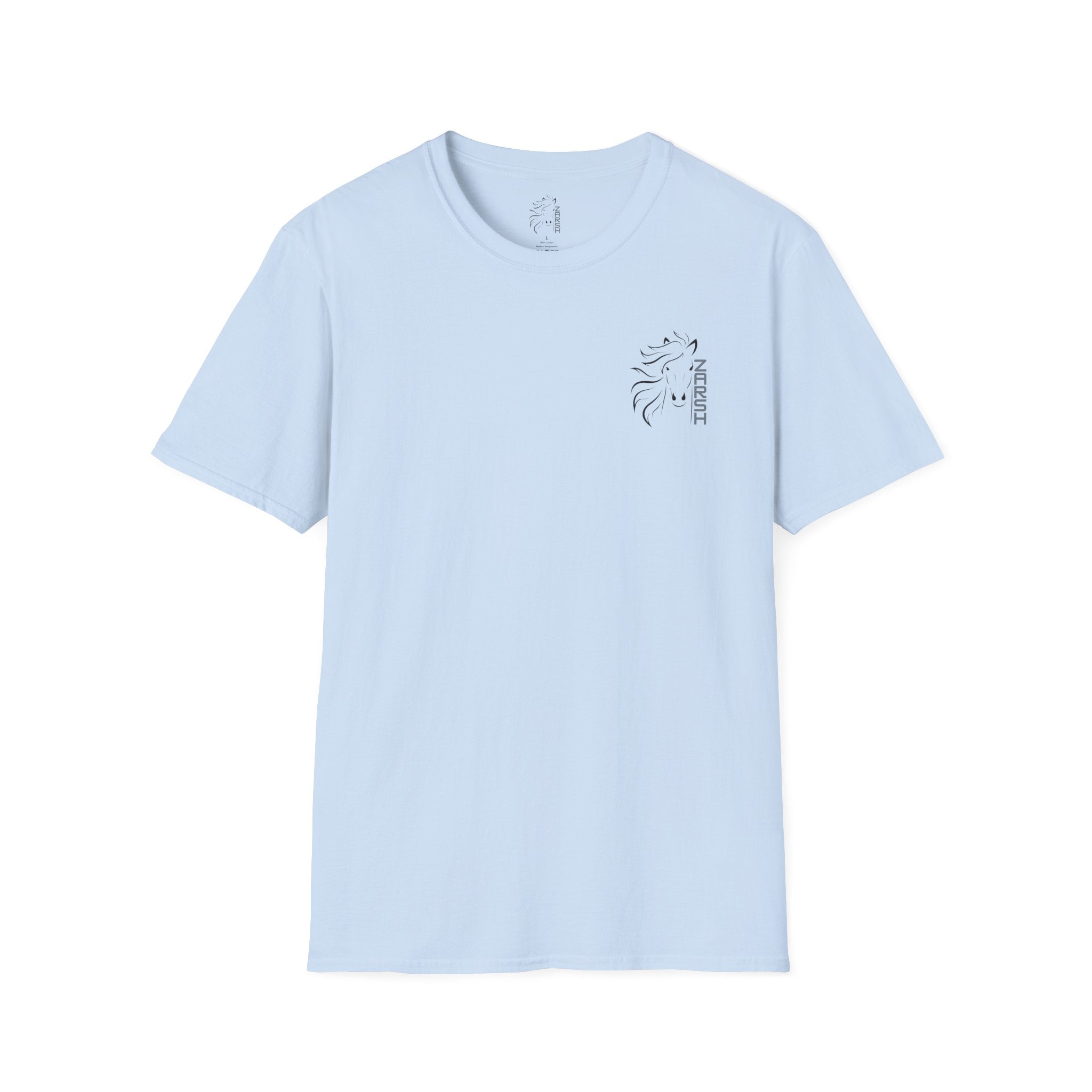 ........PRINTED........Unisex Softstyle T-Shirt with Artistic Horse Design, Cozy Casual Wear, Gift for Horse Lovers, Birthday Shirt, Everyday Tee