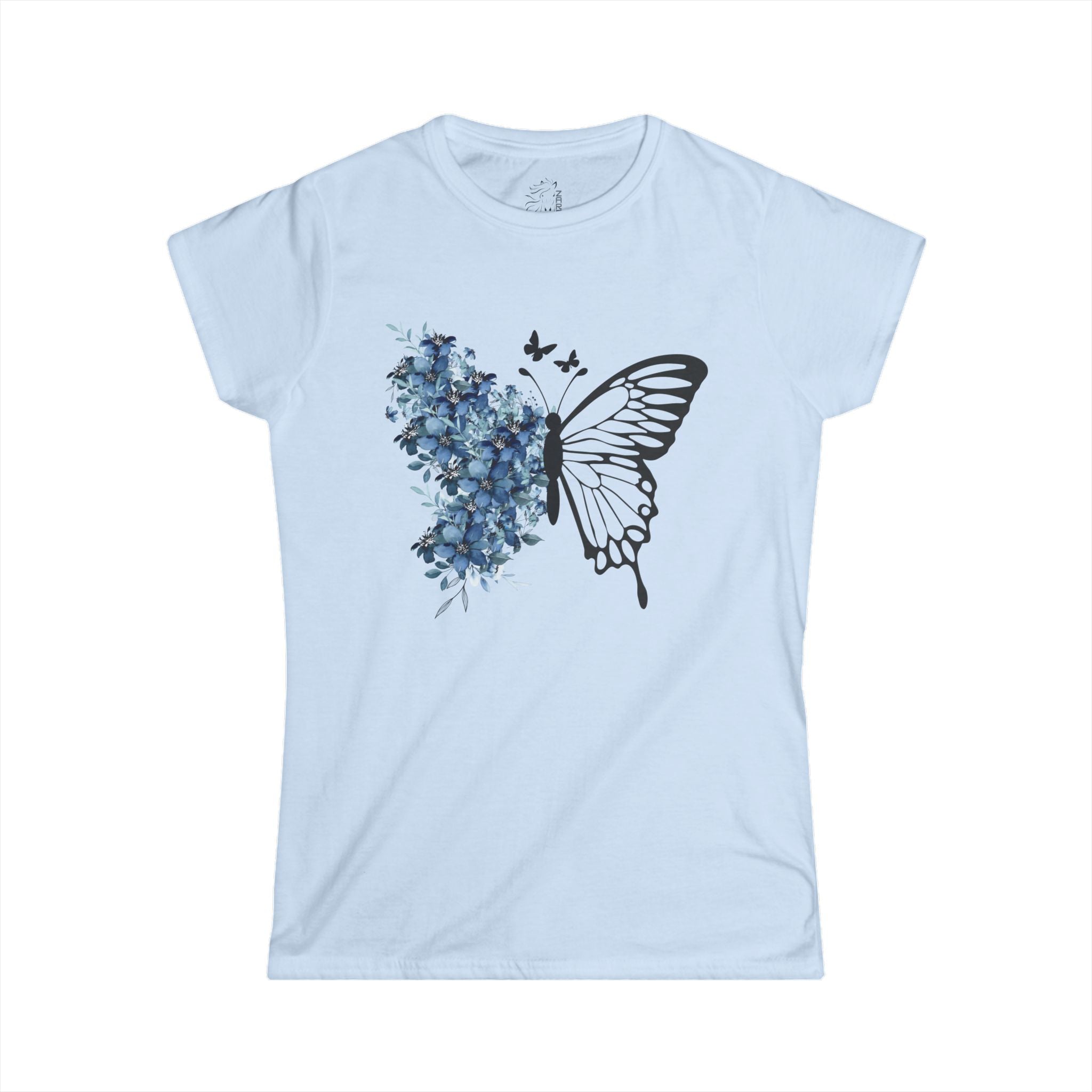 ........PRINTED........Butterfly Floral Women's Tee, Nature Inspired Shirt, Gift for Her, Spring Fashion, Birthday Present, Casual Wear